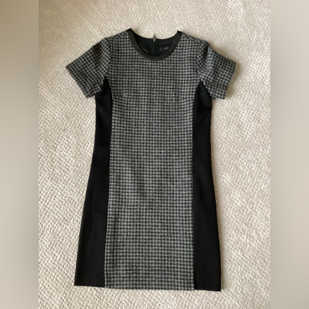 J. Crew wool houndstooth dress